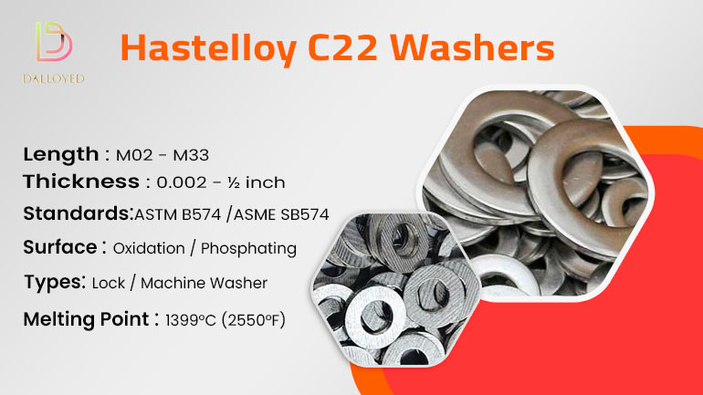 Hastelloy C22 Washers